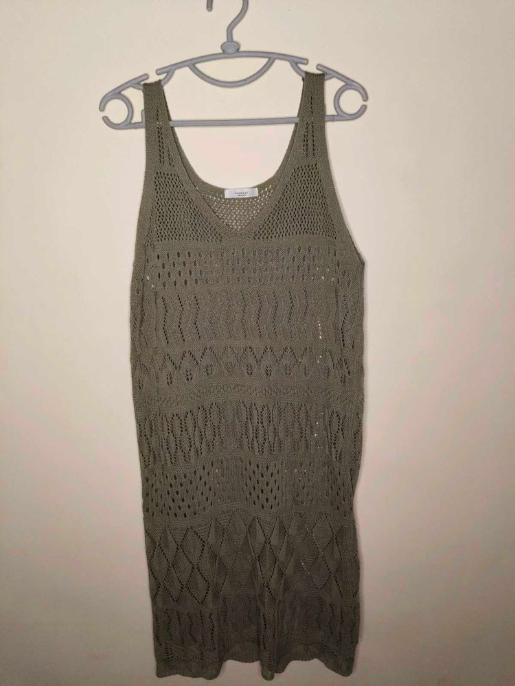 Knitted V-Neck Tank Dress