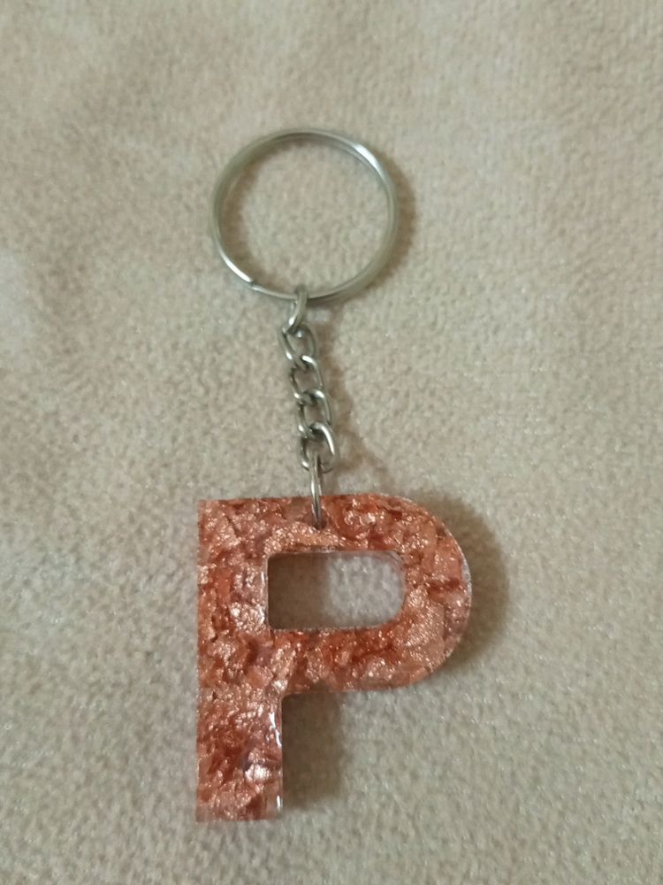 Beautiful Alphabet Resin Keychain