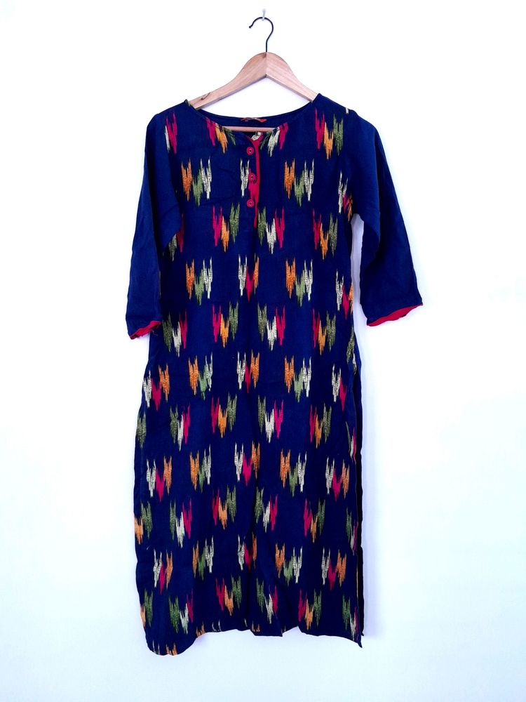 Navy Blue Printed Kurta (Women's)