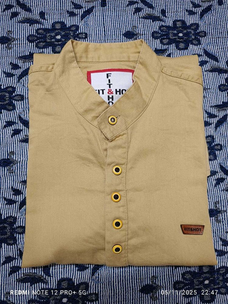 Sale 99rs. Stylish Khaki Shirt, have some clr fade