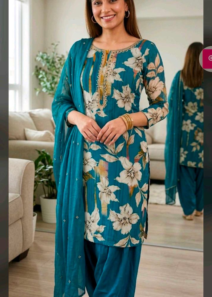Floral Salwar Kameez Suit dupatta...