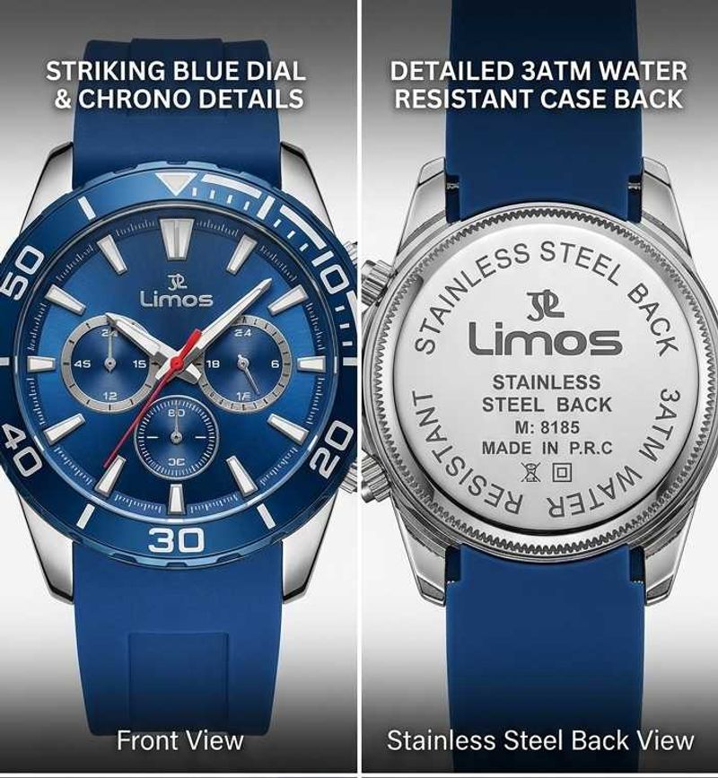 ​Limos Men's Premium Blue Sports Analogue Watch ⌚️