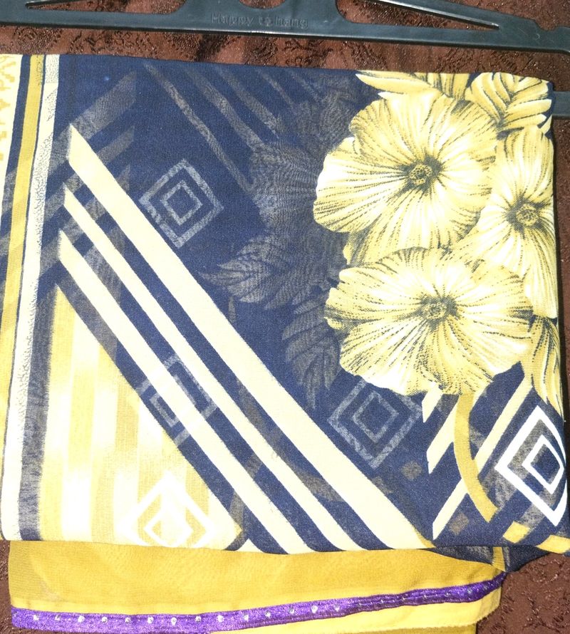 Saree with blouse smoothly fancy/stylish/unique/ex