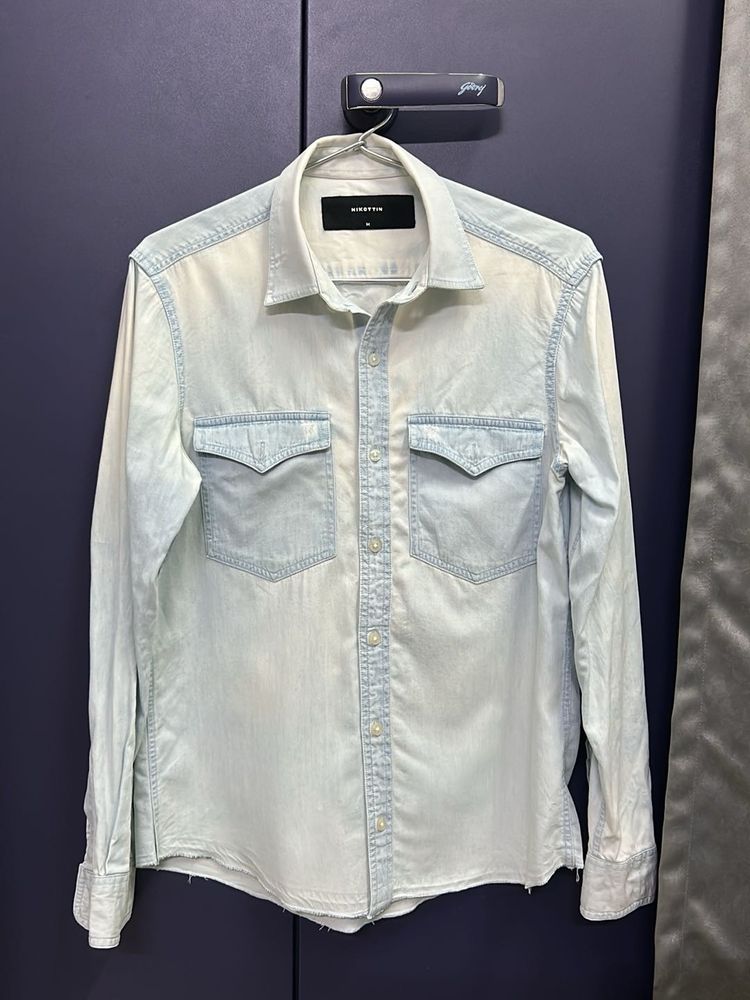 Men's Light Wash Denim Shirt