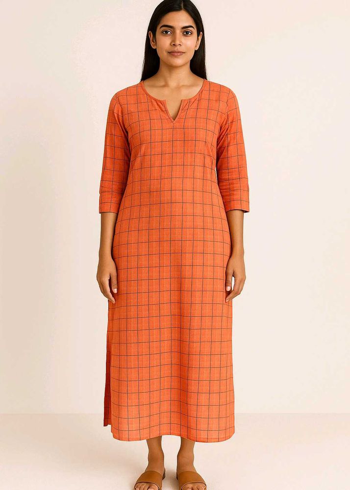 Xl Branded Stylish Orange Kurta