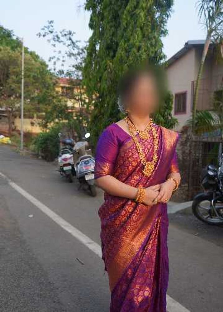 wedding Purple pure Silk Saree
