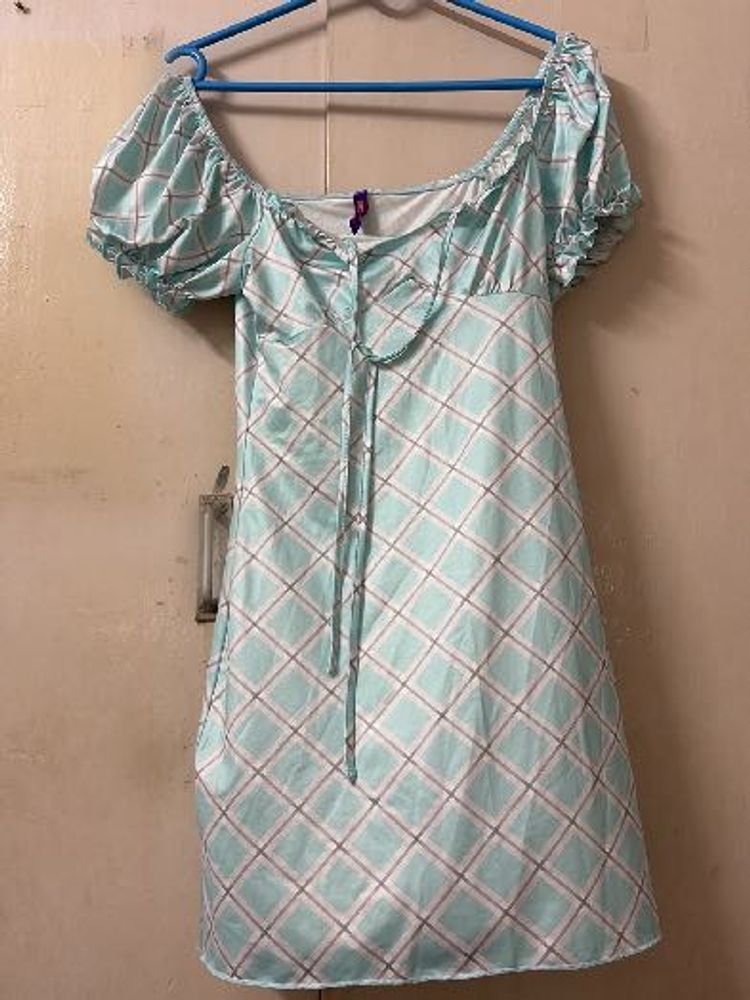 Cute Plaid Off-Shoulder Mini Dress
