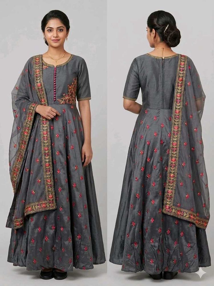 Grey embroidered GOWN