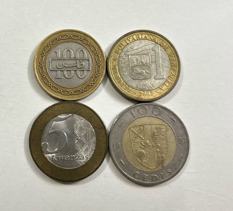 Set Of 4 Bimetallic Coins