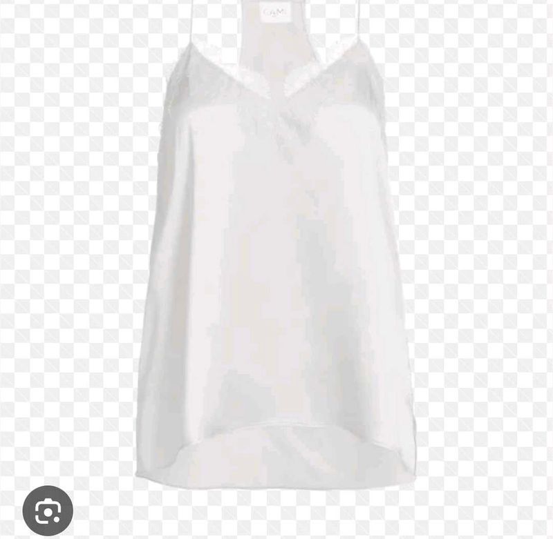 Elegant Lace Trim White Cami Top