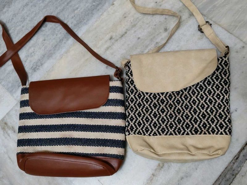Pack of 2 pattern Crossbody Sling Bag