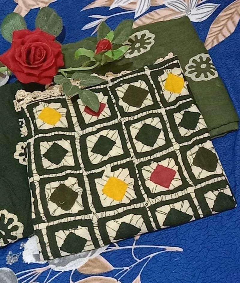 Dark Green Printed Palazzos