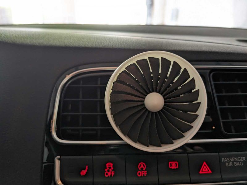 Jet engine Style aroma diffuser for car vent