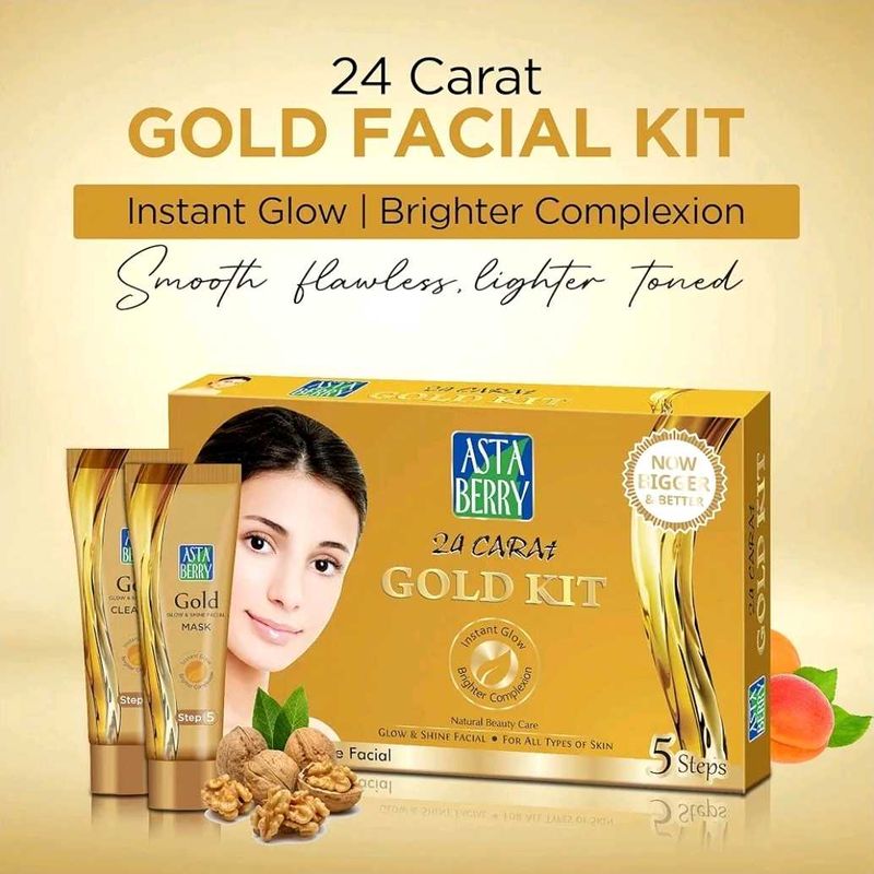 Gold Facial kit and Wine bleach combo