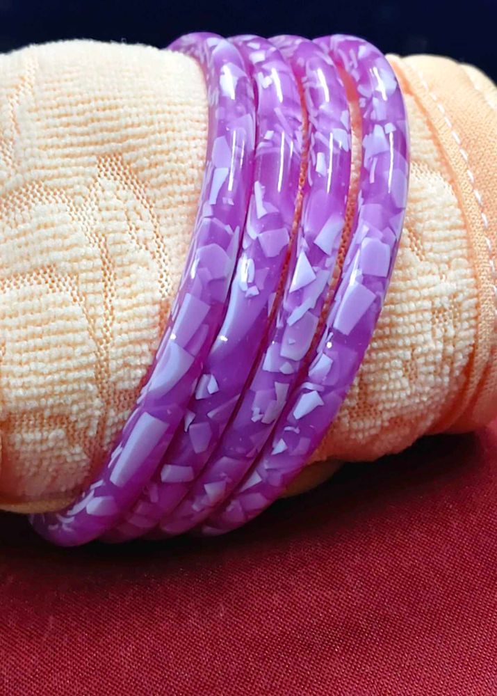 Purple Patterned Bangles Set