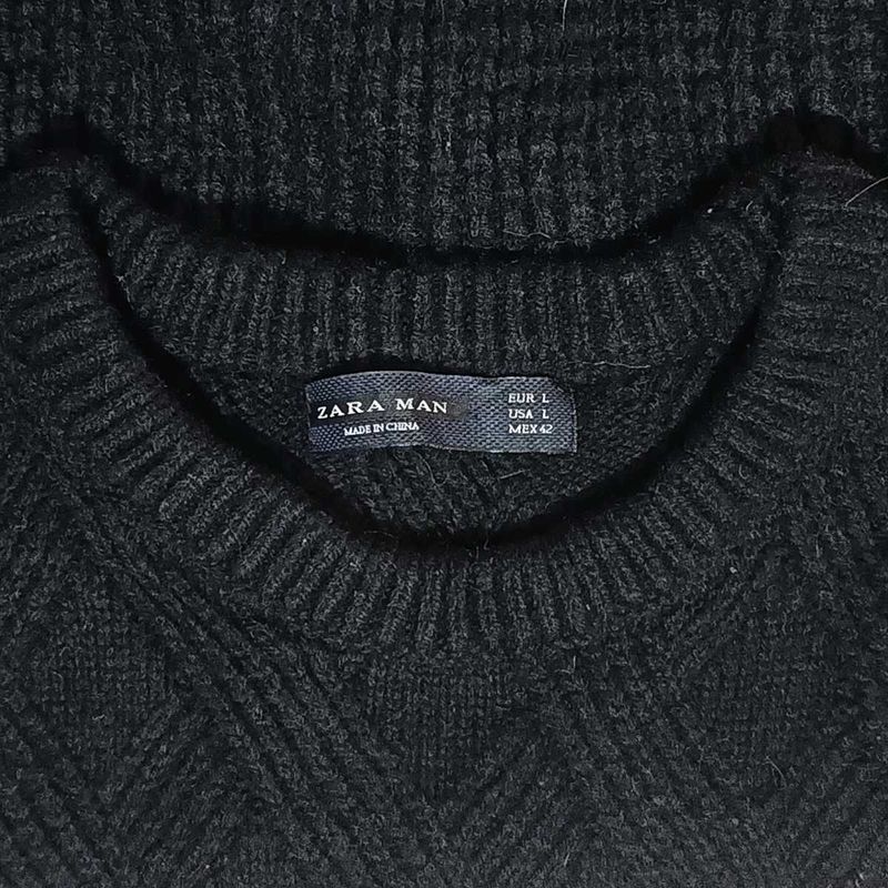 Zara Man Black Knit Sweater