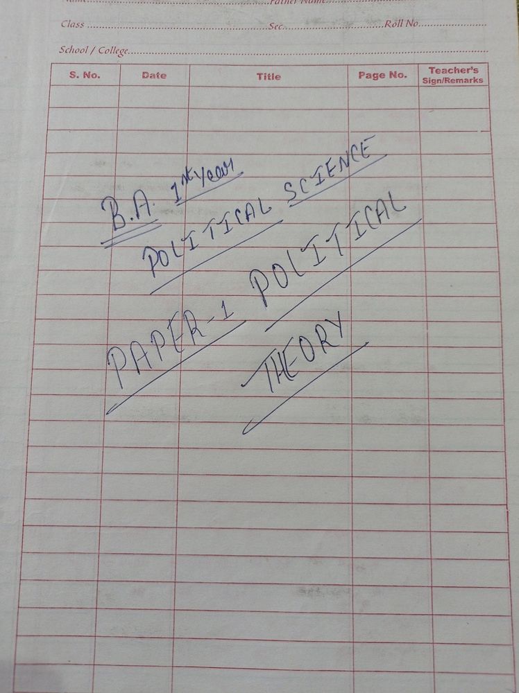 B.A. Political Science Notes
