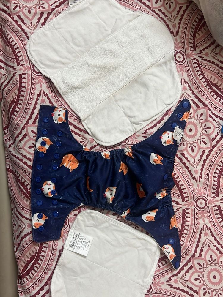 Cute Fox Print Cloth Diaper Set