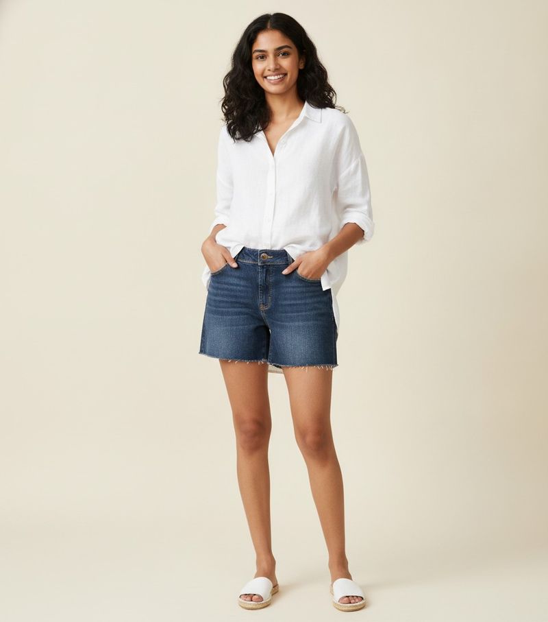 Distressed Denim Shorts