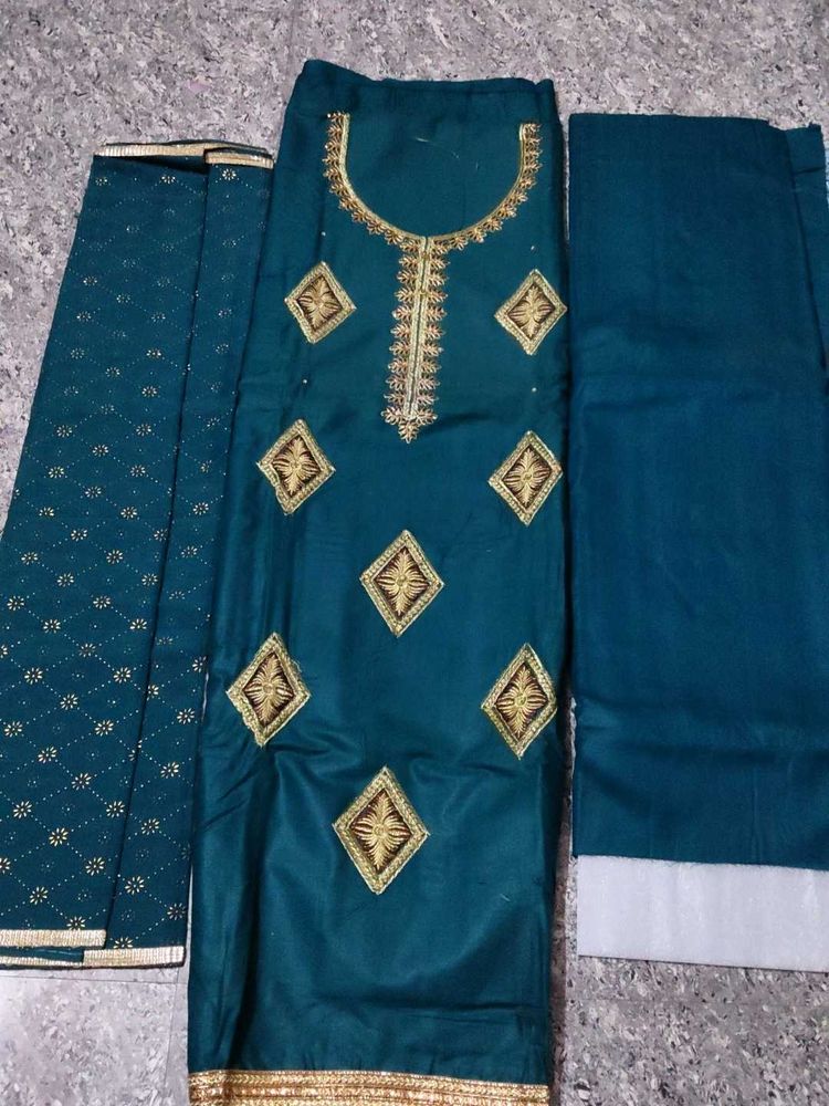 Elegant Teal Embroidered Kurta Set