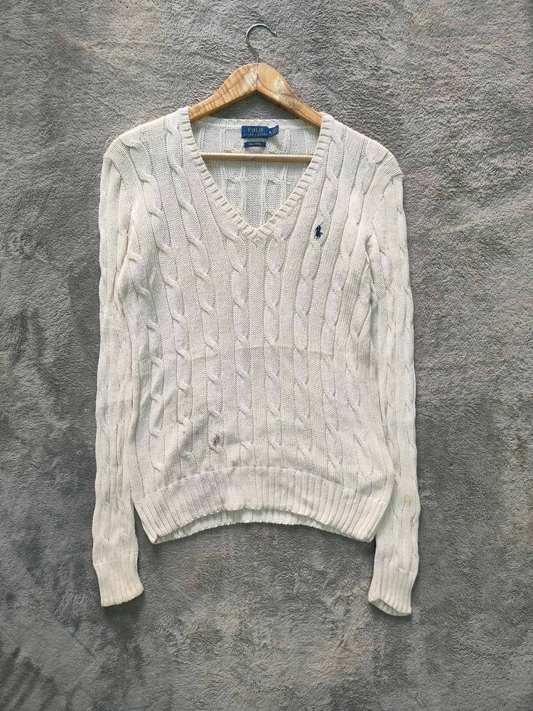 Polo Ralph Lauren Cable Knit V-Neck Sweater