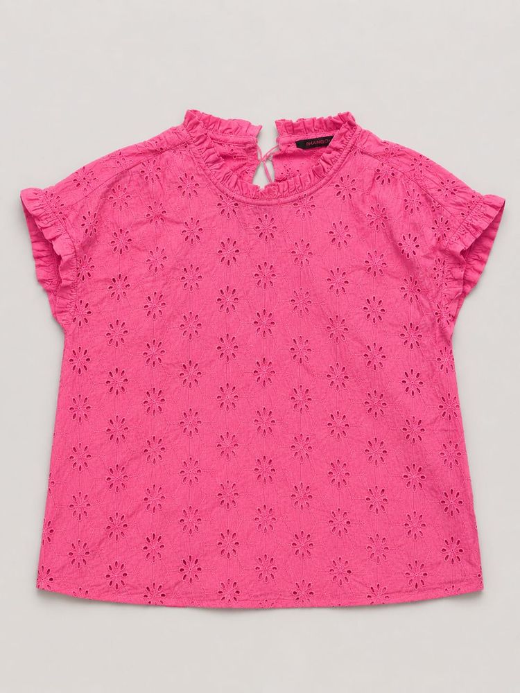 Fuchsia Broderie Anglaise Top