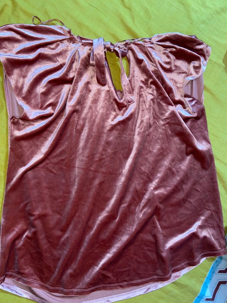 Velvet Cold Shoulder Top