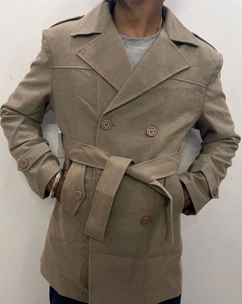 Stylish Tan Trench Coat L SIZE