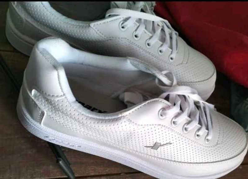 White Perforated Sneakers