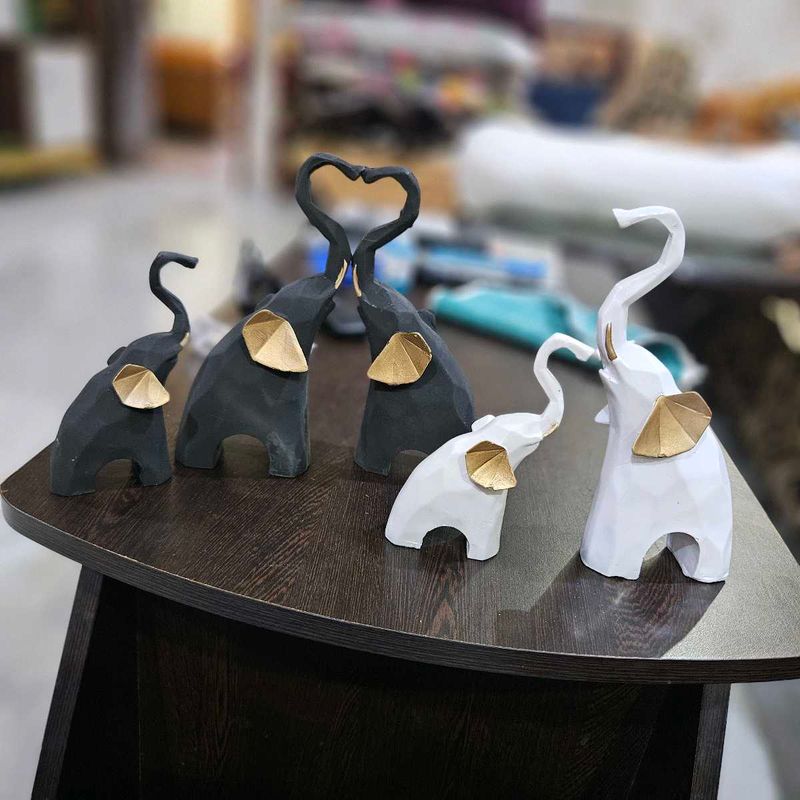 Elephant Charm Statues in Varying Sizes