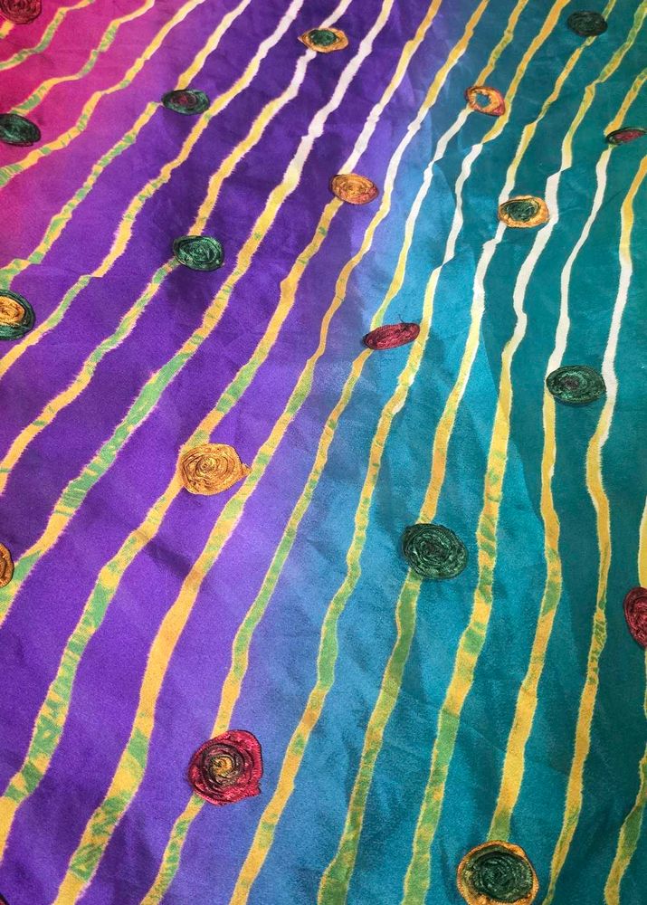Vibrant Striped Saree