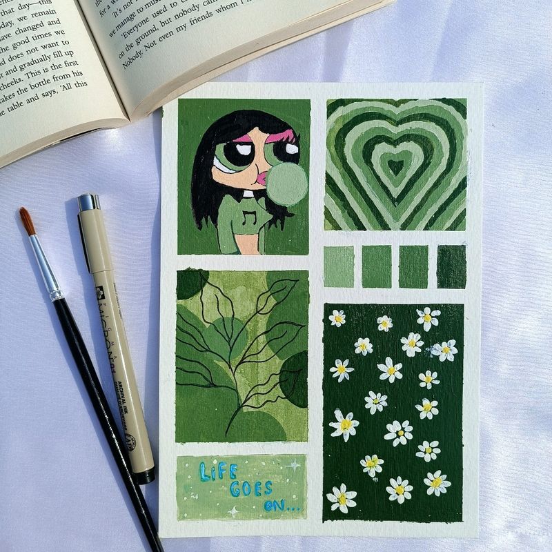 Green Mood board Painting