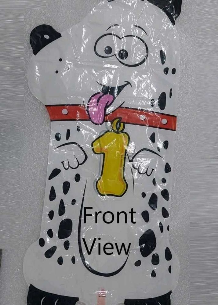 Cute Polka Dot Dog "1" Number Birthday Balloon
