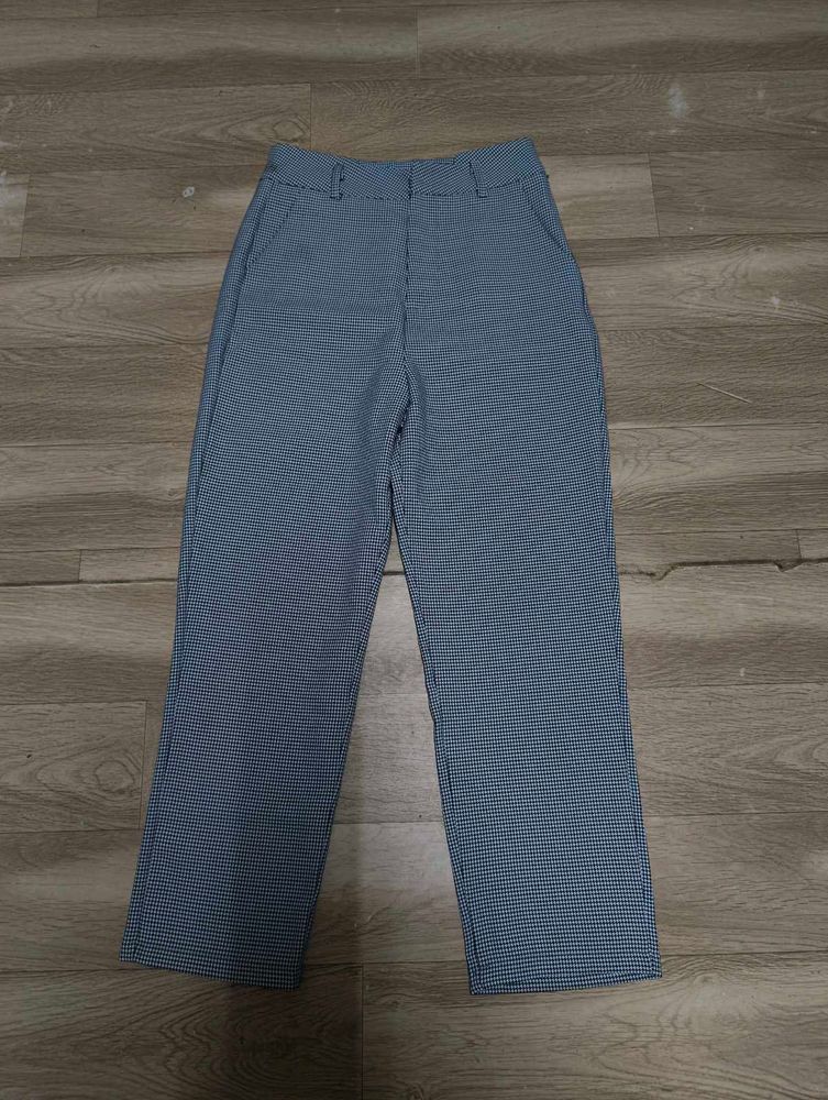 Blue Striped Straight Leg Pants