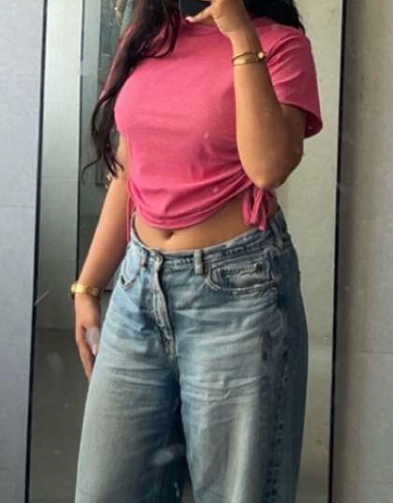 Pink Tie-Side Top