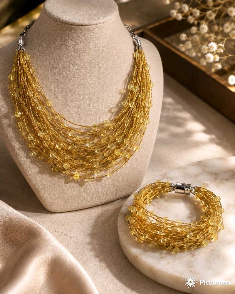 2 Bunches of Golden beaded fringe trims