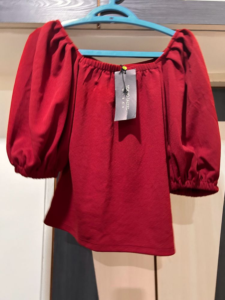 Maroon Red Top -party Wear