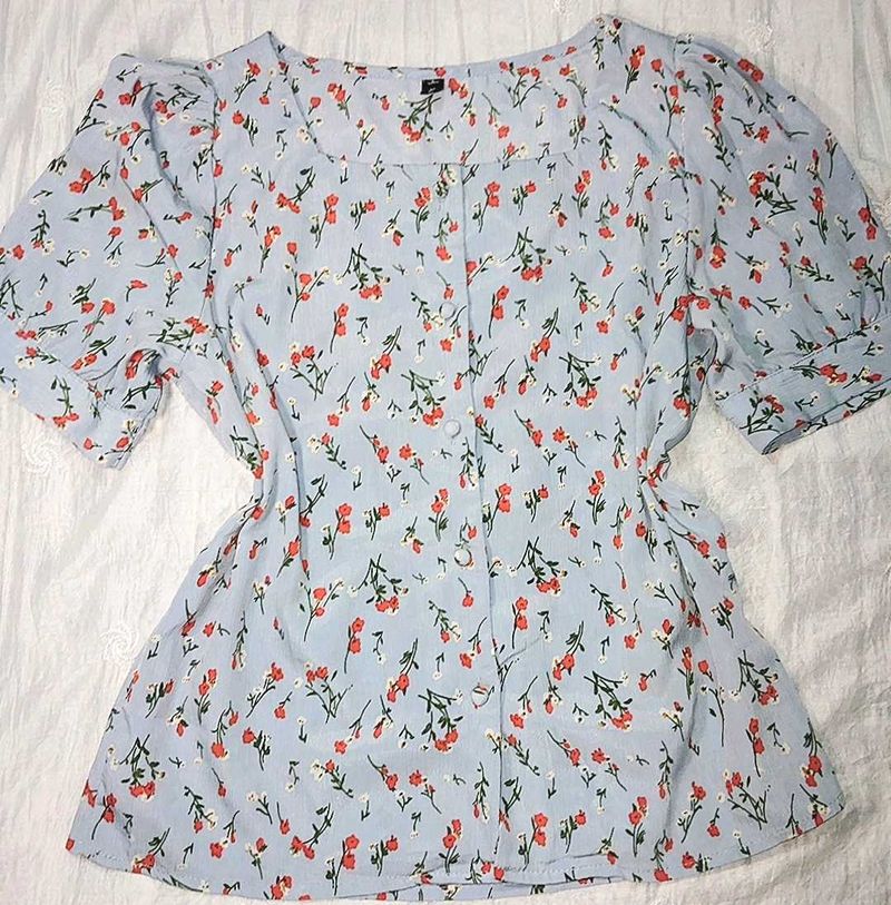 🌷Cute Floral Puff Sleeve Top🌸