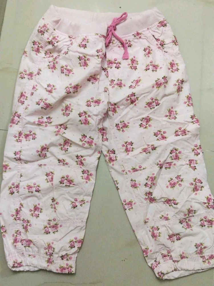 Floral Print Cropped Pants