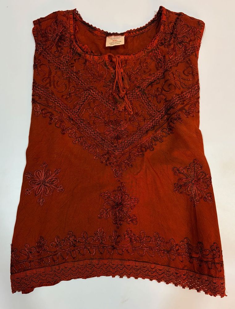 Boho Embroidered Tunic Top