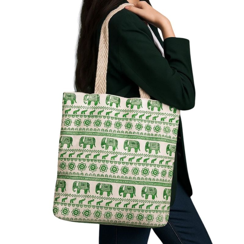 Elephant Print Tote Bag