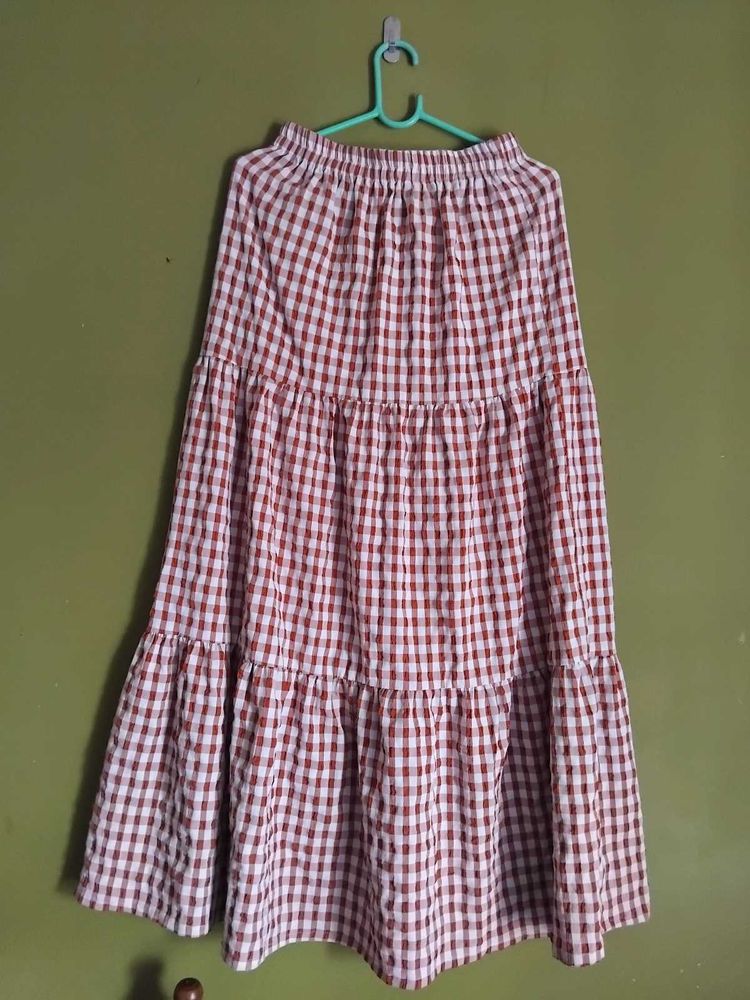 Red &amp; White Gingham Skirt