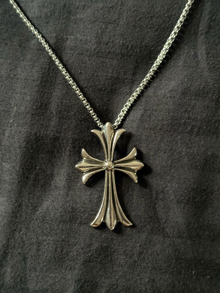 Chrome Hearts Steel Cross Pendant Neckla