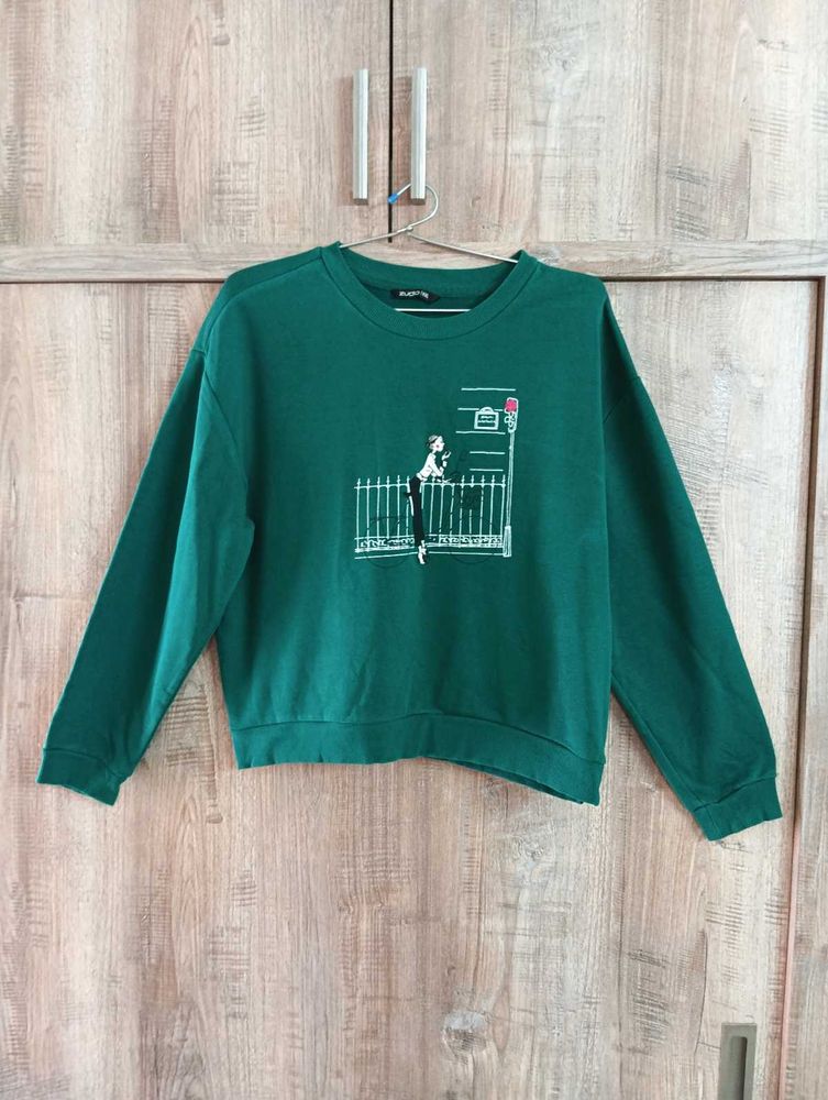 GREEN GRAPHIC SWEATSHIRT