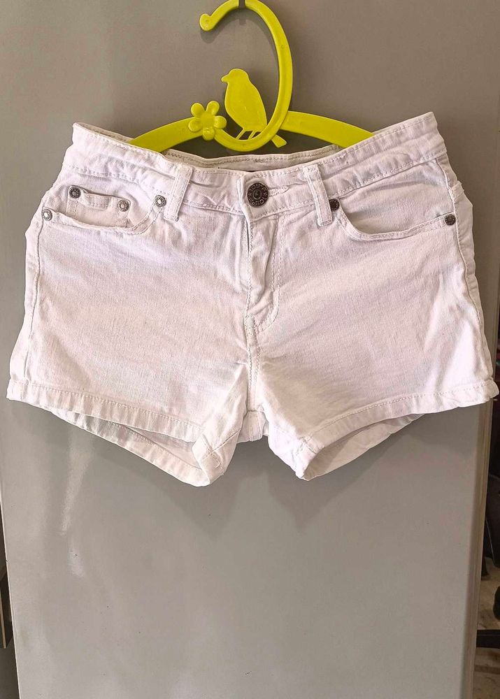 White Denim Shorts