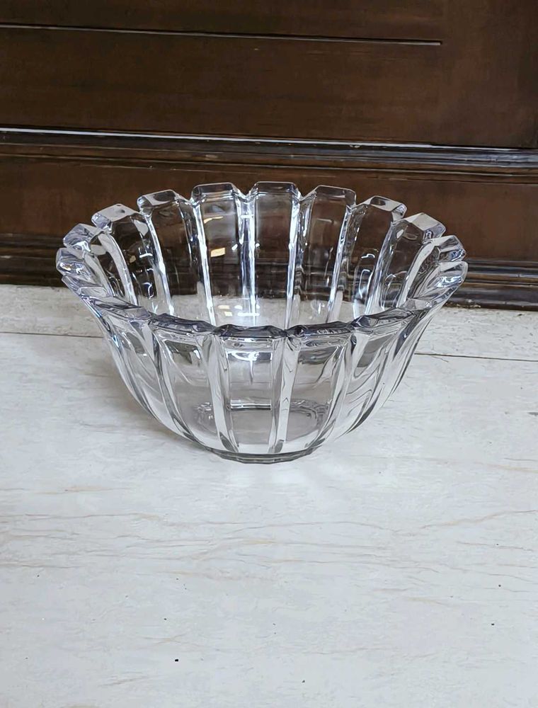 Crystal Glass Heavy Hostess Bowl
