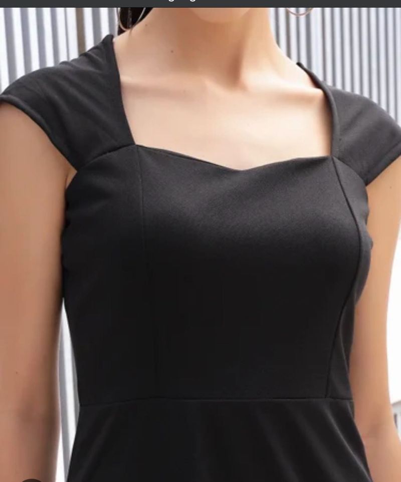 Formal Elegant Knee Length Black Dress - Must Grab