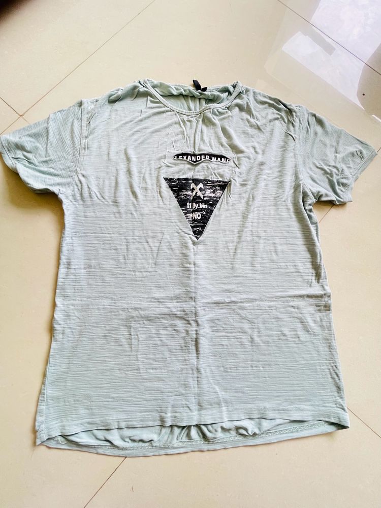 Light Sea Green Colour Tshirt For Men