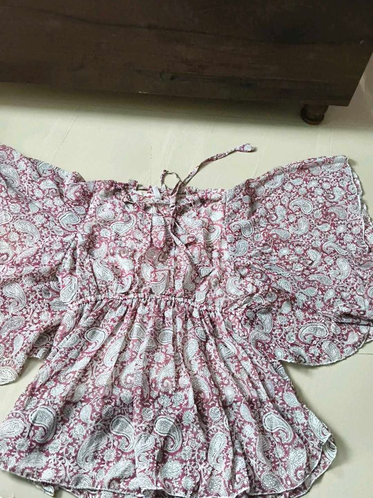 Boho Paisley Print Tunic Top