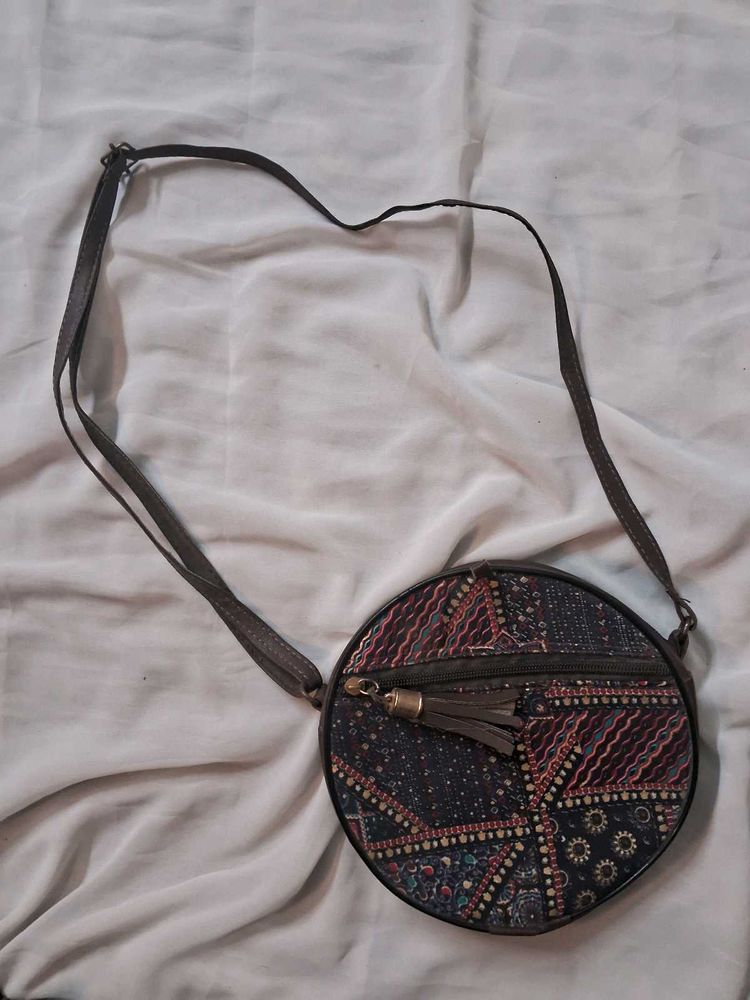 Boho Round Patchwork Printed Sling Bag✧